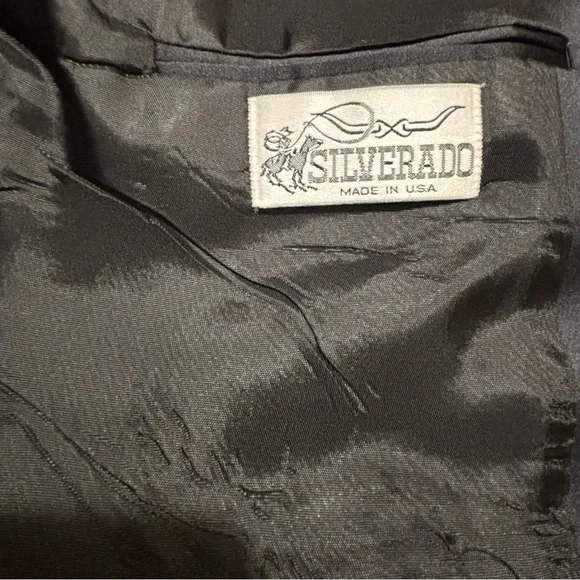 Silverado Mens Black Western Cowboy 2-Piece Suit Size 46 L Made In USA